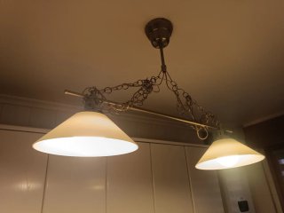 Lámpara colgante IKEA metal y cristal