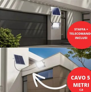 Faro 5000w + Pannello Energia Solare + Telecomando