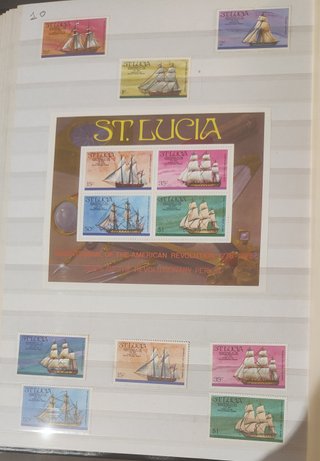 Sellos de barcos de distintos países.