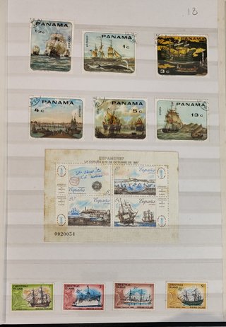 Sellos de barcos de distintos países.