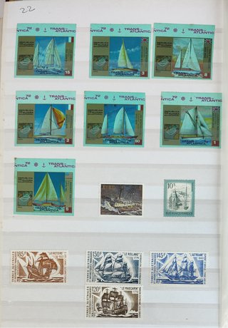 Sellos de barcos de distintos países.