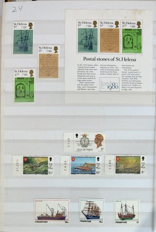 Sellos de barcos de distintos países.