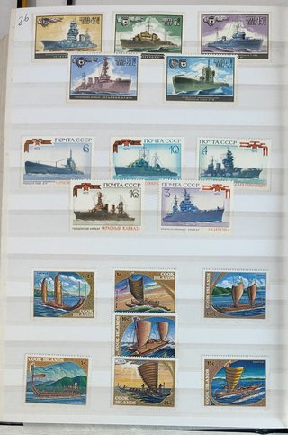 Sellos de barcos de distintos países.