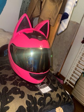 Casco de Moto Rosa con Orejas Sin usar Es Nuevo