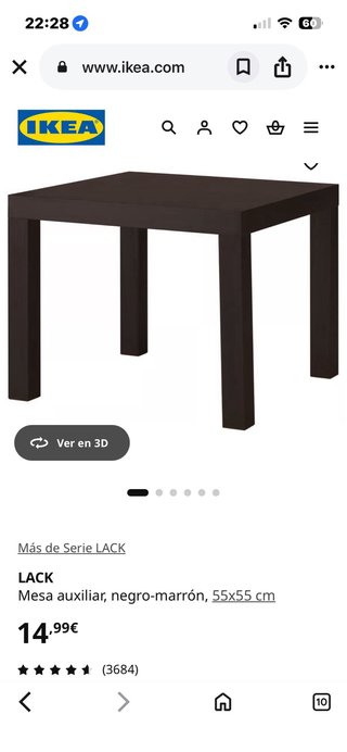 Mueble TV y mesa auxiliar wengué