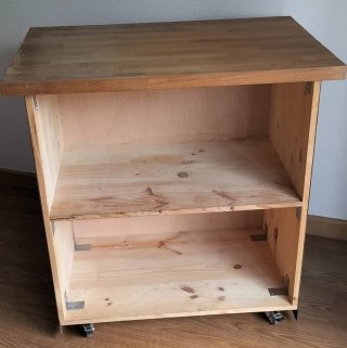 Mostrador Vintage Ruedas Metal esmerilado y Madera