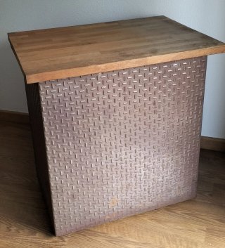 Mostrador Vintage Ruedas Metal esmerilado y Madera