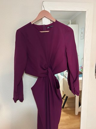 Vestido Zara morado largo evento