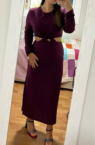 Vestido Zara morado largo evento