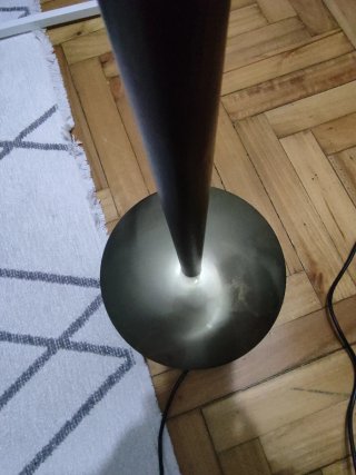 Lámpara de pie madera y metal dorada