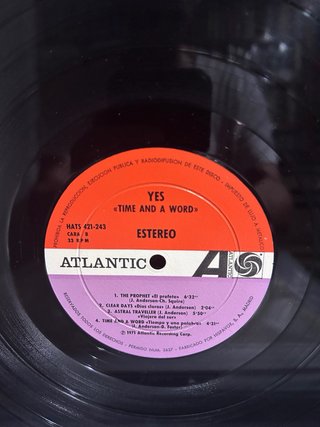 Yes - Time and a Word. LP