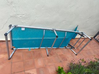 Tumbona plegable azul/teal
