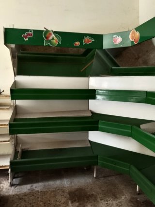 Estantería Frutería Metal Verde y Blanco