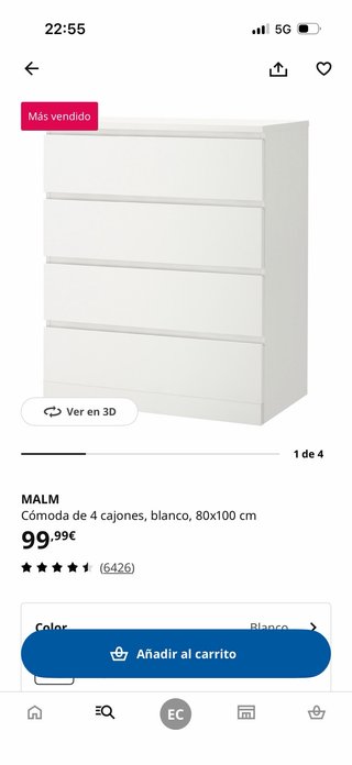 CómodaMALM Ikea Blancas