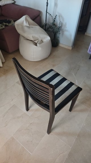 6 Sillas de comedor con rayas