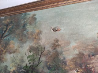 Antiguo cuadro al óleo paisaje Para restaurar
