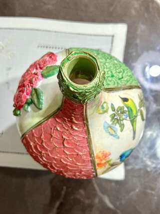 Botella Decorada a Mano Vintage