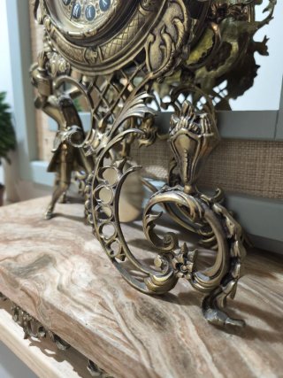 Reloj de sobremesa Luis XV Bronce y Mármol