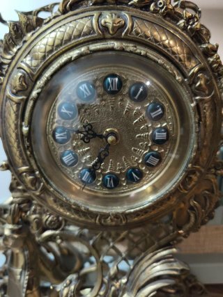 Reloj de sobremesa Luis XV Bronce y Mármol