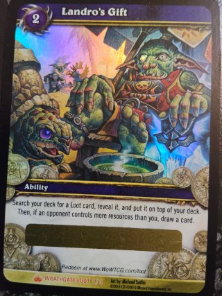 Landro's Gift carta de loot WoW TCG