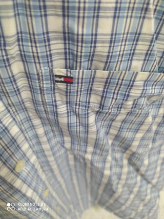 Camisa Tommy Hilfiger cuadros azul y blanco