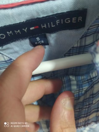 Camisa Tommy Hilfiger cuadros azul y blanco
