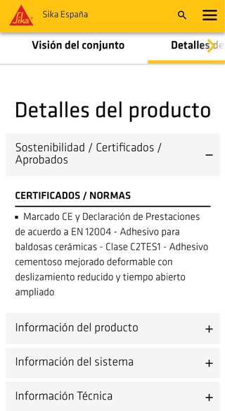 Adhesivo Lanko Flexible Sika C2TES1