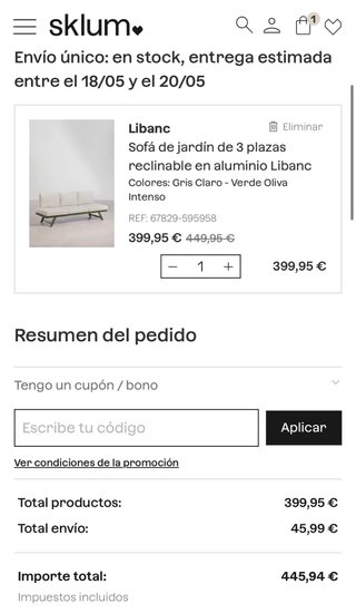 Sofá de jardín Sklum NUEVO