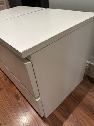 2 Mesitas de noche blancas ikea malm