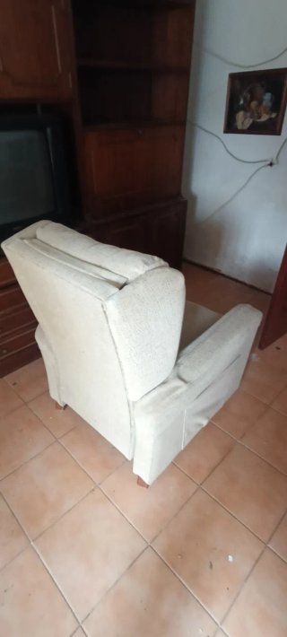 Sillón relax beige tela