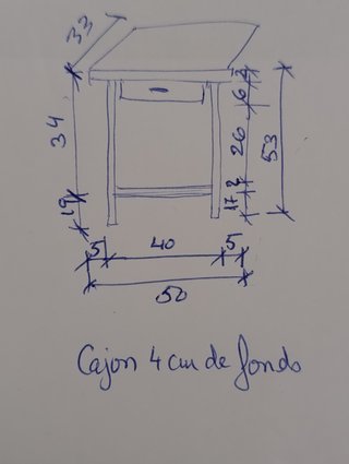 (74) Mesita auxiliar madera y metal