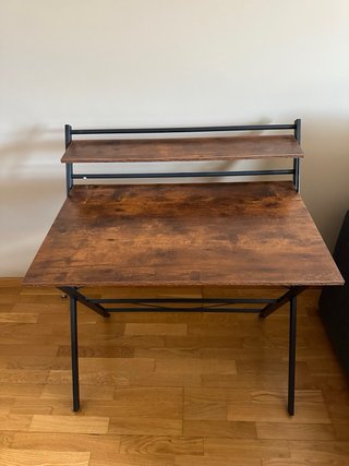 Mesa escritorio plegable madera y metal