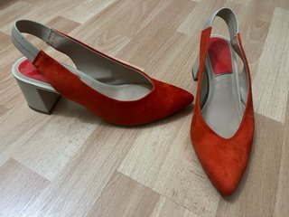 Zapatos coral ante y bolso