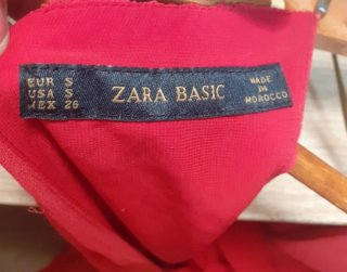 Vestido largo gasa Zara rojo