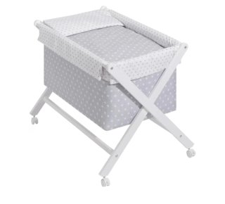 Minicuna gris con estrellas
