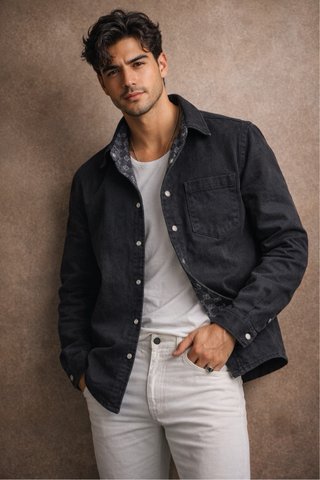 Sobrecamisa Gucci Reversible Gris Negra