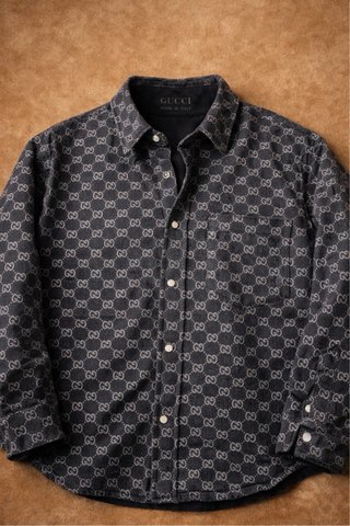 Sobrecamisa Gucci Reversible Gris Negra