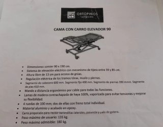 Cama articulada de madera y metal