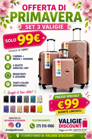 Set 3 Valigie Ormi Cabina Media Grande