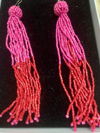 Pendientes flamenca rosas y rojos