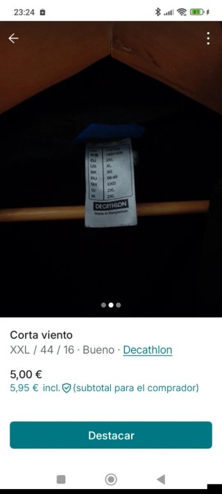 Cortavientos Decathlon XXL