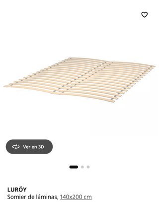 Cama de madera + somier láminas + colchón IKEA