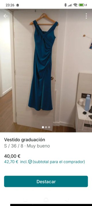 Vestido de graduación azul