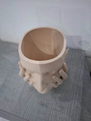 Vaso decorativo viso mani