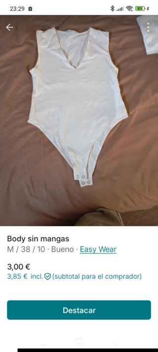 Body sin mangas Easy Wear blanco