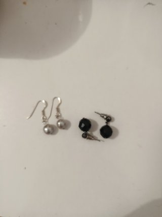 Pendientes perla y negro
