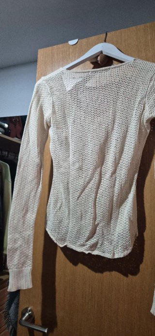 Jersey de punto calado beige