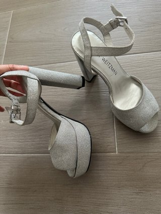 Zapatos Stuart Weitzman Plata Talla 34.5
