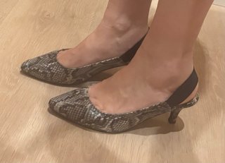 Zapatos tacón destalonados estampado serpiente