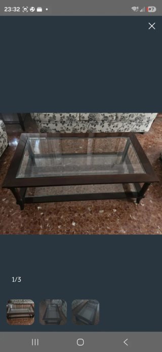 Mesa de centro madera y cristal